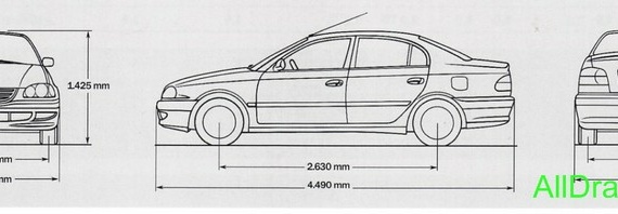 Toyota Avensis (All Versions) (1998) (Тоёта Авенсис (Алл Версионс) (1998)) - чертежи (рисунки) автомобиля